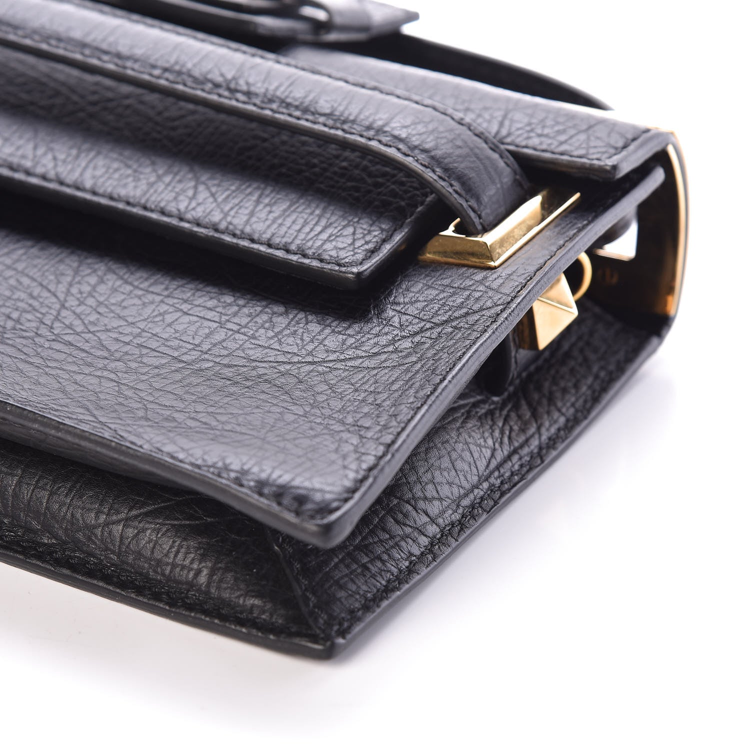 Valentino Garavani Calfskin Elephant Embossed My Rockstud Clutch Black 8 of 8