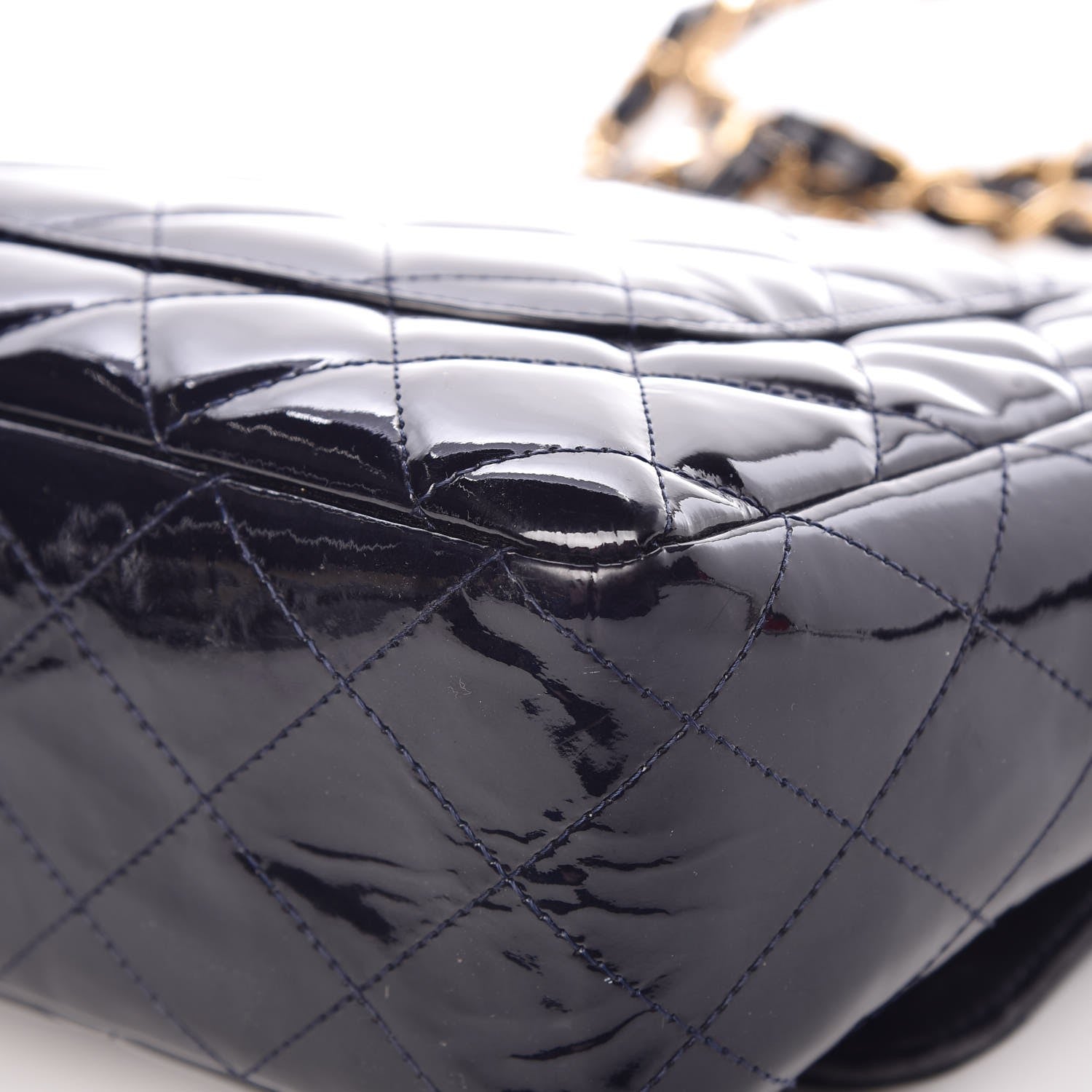 Chanel Patent Quilted Mobile Art Jumbo Single Flap Navy 14 of 17