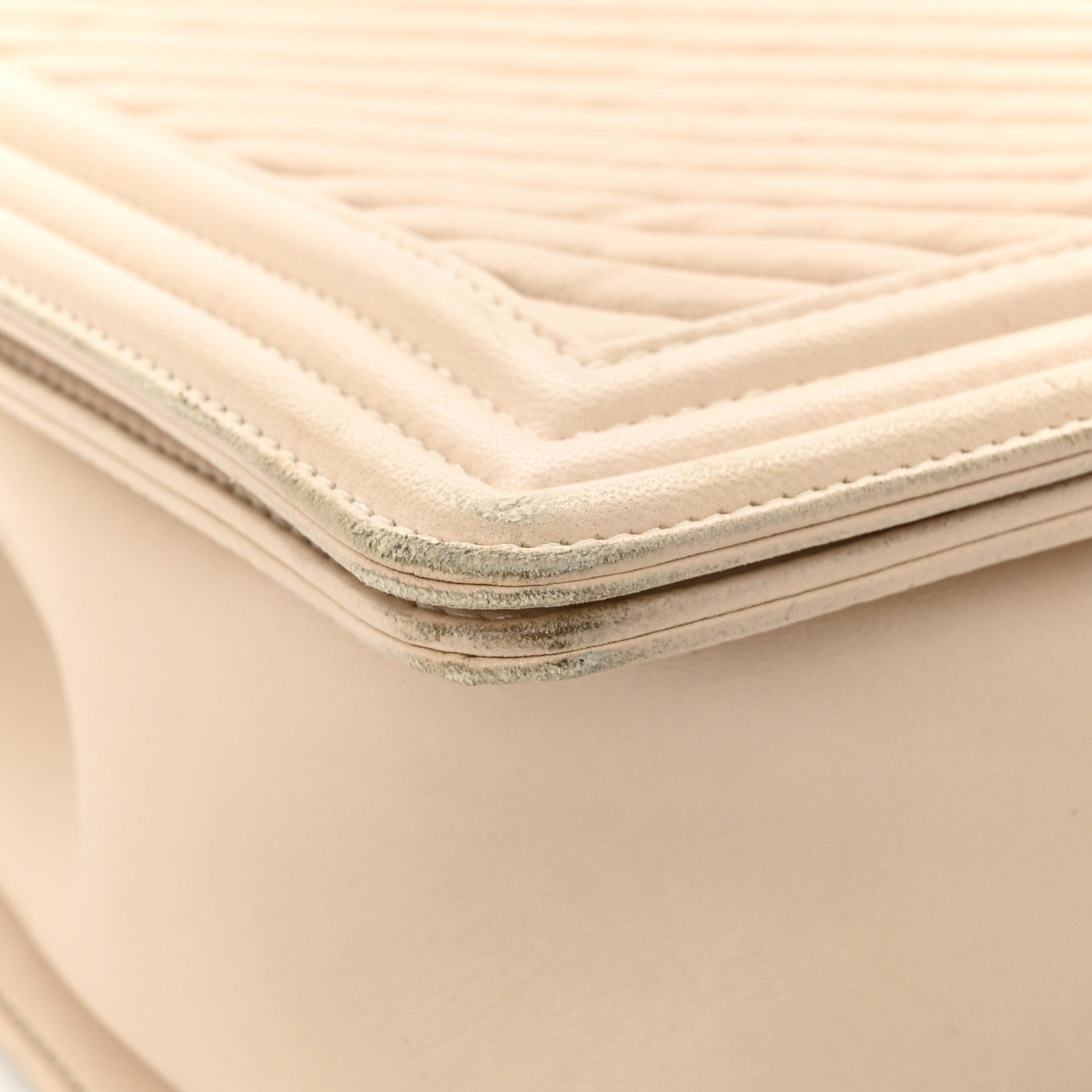 Chanel Lambskin Chevron New Medium Boy Flap Beige 13 of 15