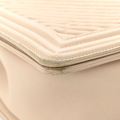 Chanel Lambskin Chevron New Medium Boy Flap Beige 13 of 15