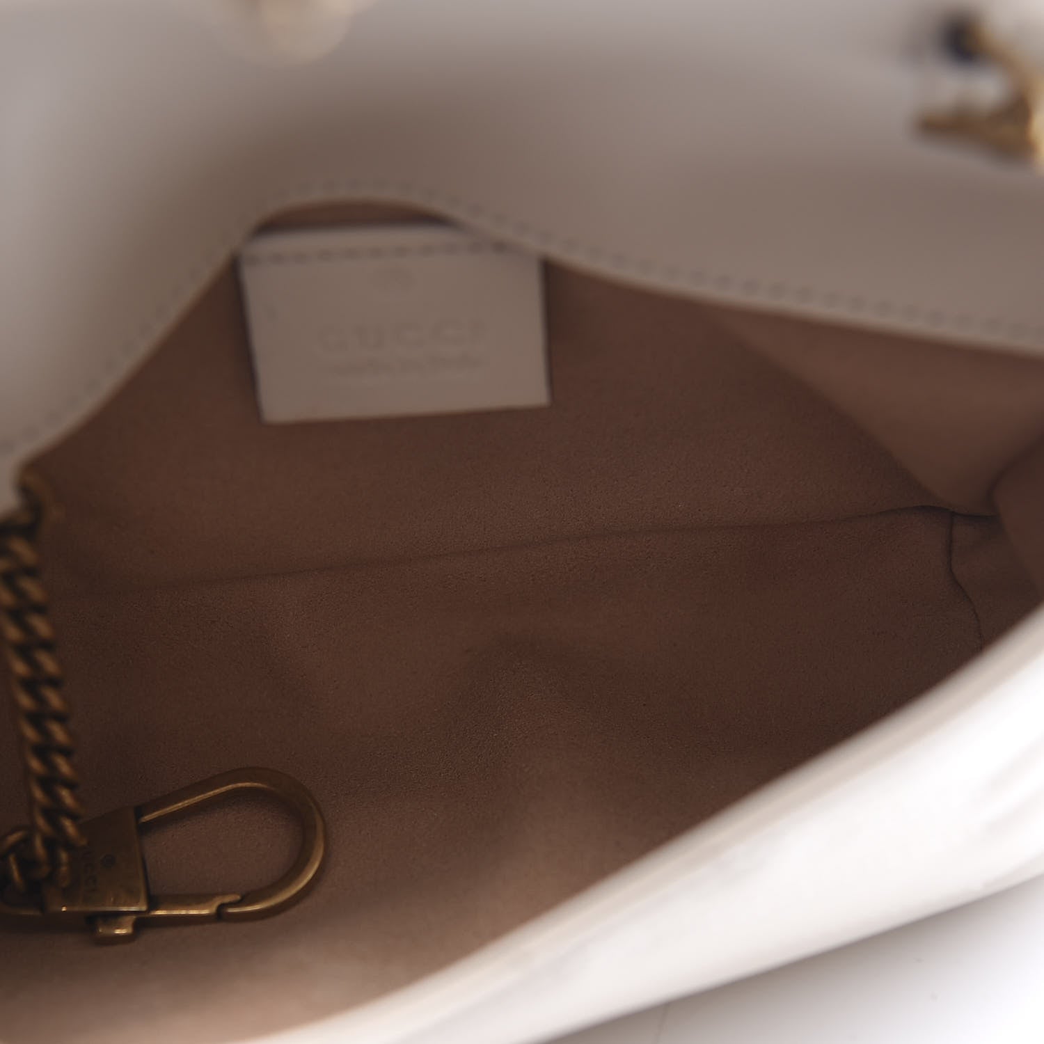 Gucci Calfskin Matelasse Super Mini GG Marmont Shoulder Bag White 4 of 10