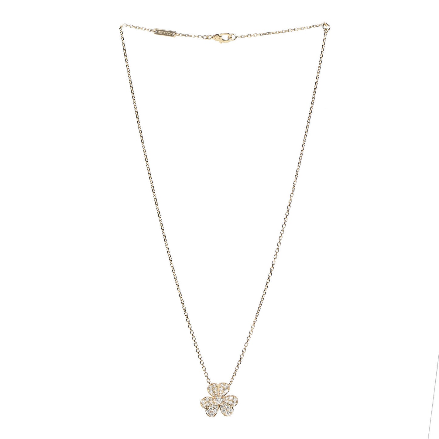 18K Yellow Gold Diamond Small Frivole Pendant Necklace