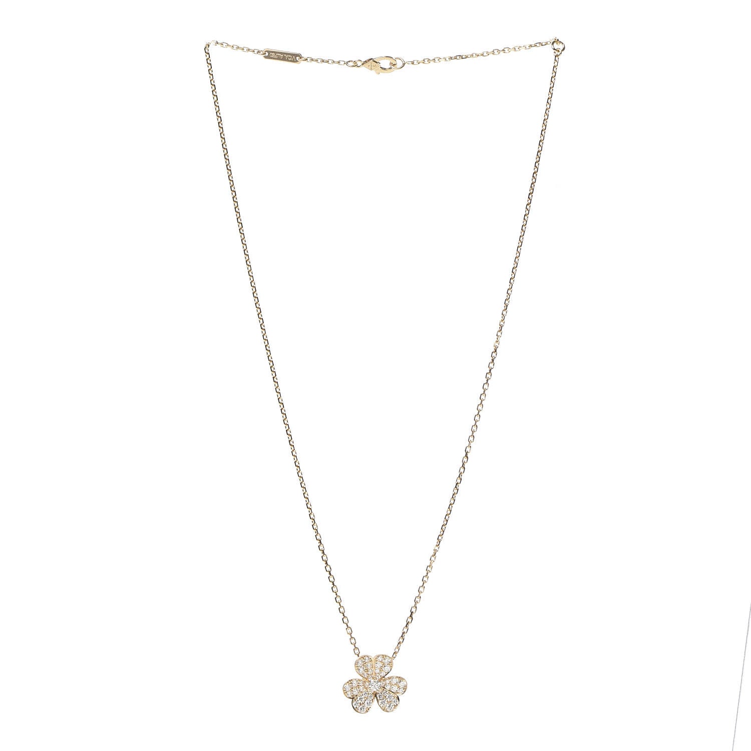 Van Cleef & Arpels 18K Yellow Gold Diamond Small Frivole Pendant Necklace 3 of 8