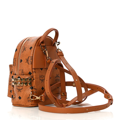 MCM Visetos Side Stud Graffiti X-Mini Stark Backpack Cognac 2 of 10