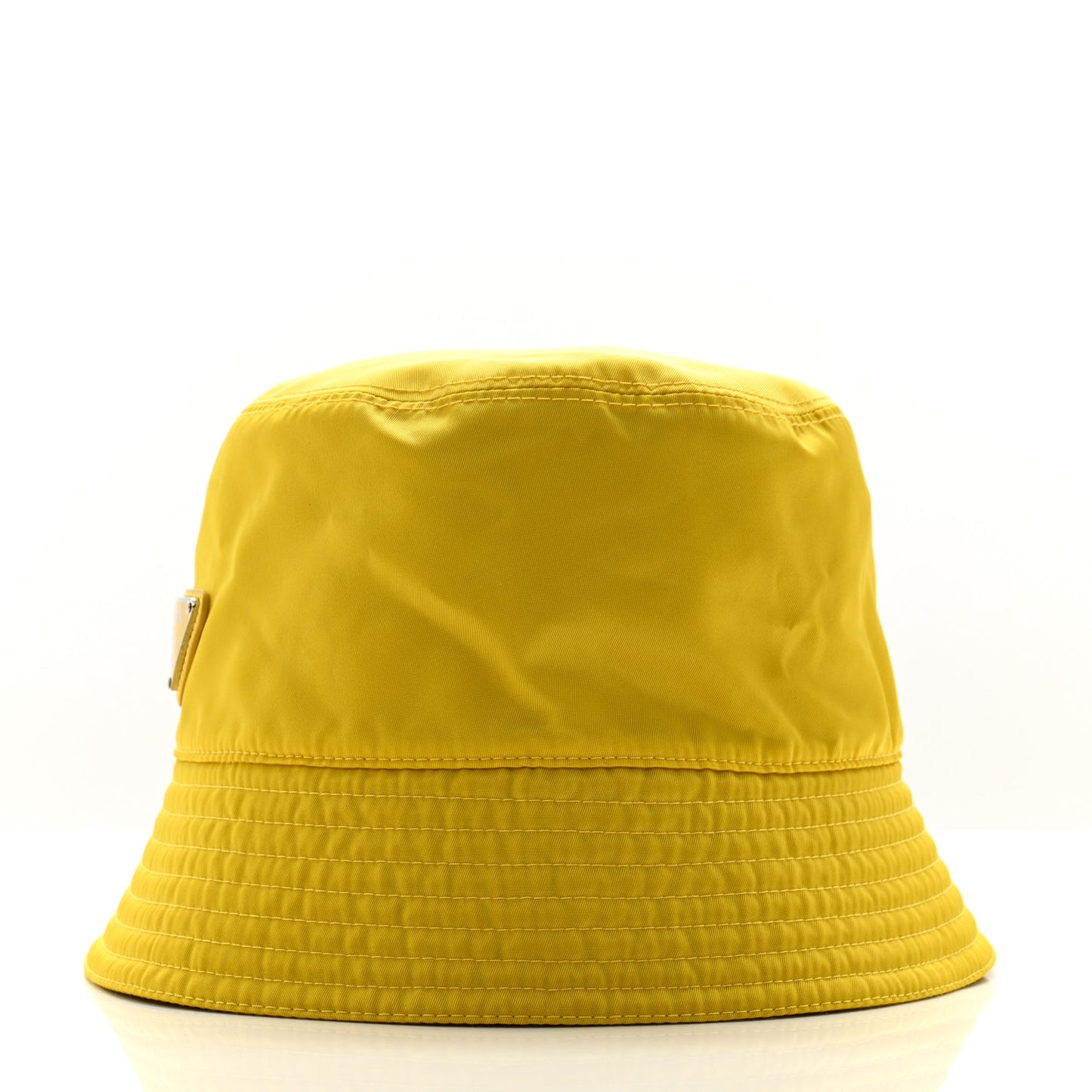 Re-Nylon Metal Triangle Logo Mens Bucket Hat M Giallo