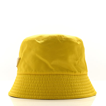 Prada Re-Nylon Metal Triangle Logo Mens Bucket Hat M Giallo 4 of 8
