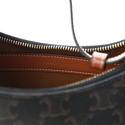 Celine Triomphe Canvas Calfskin Ava Shoulder Bag Tan 8 of 11