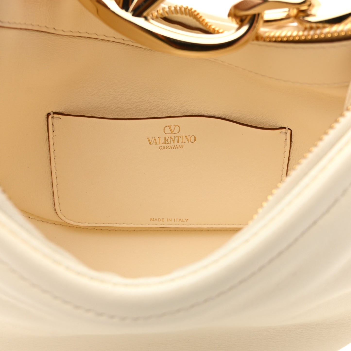 Nappa Mini Vlogo Moon Hobo Bag Ivory