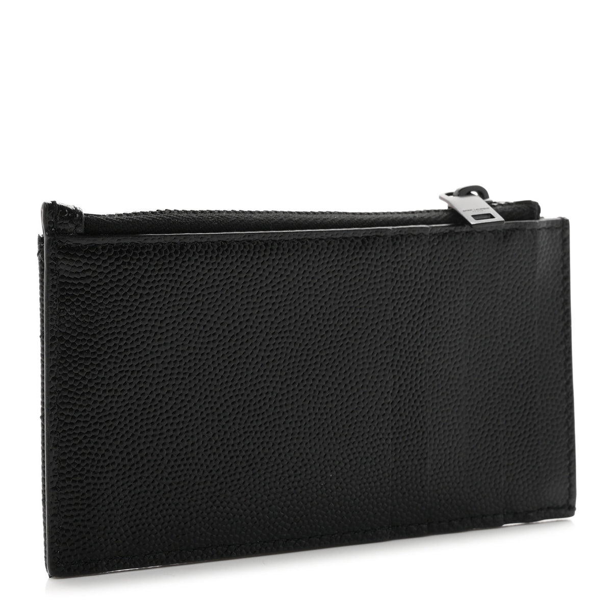 Saint Laurent Grain De Poudre Matelasse Chevron Monochrome Fragments Zippered Card Case Black 3 of 8