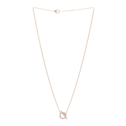 Hermes 18K Rose Gold Diamond Finesse Pendant Necklace 3 of 5