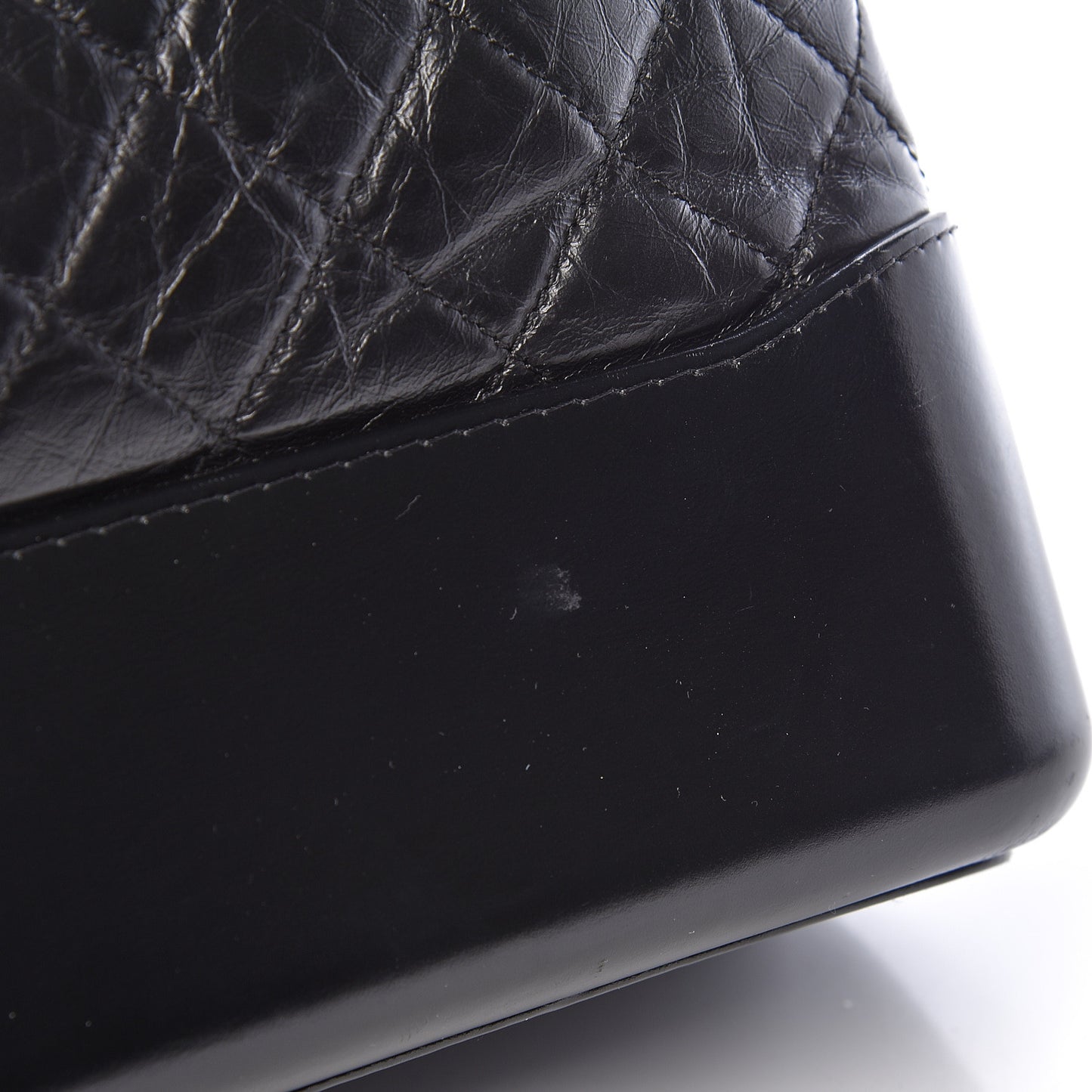 Aged Calfskin Quilted Large Gabrielle Hobo Black
