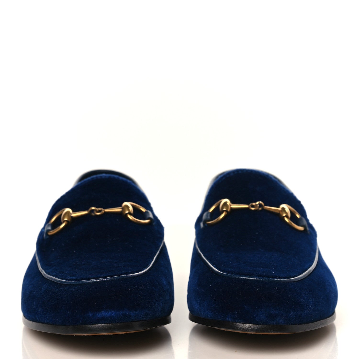 Gucci Velvet Horsebit Womens Jordaan Loafers 36.5 Blue Cobalt 2 of 8