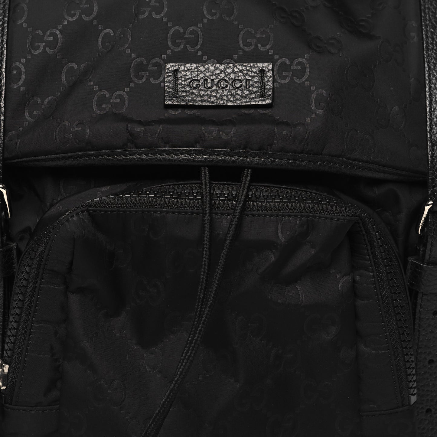 Nylon Monogram Medium Light Double Buckle Backpack Black