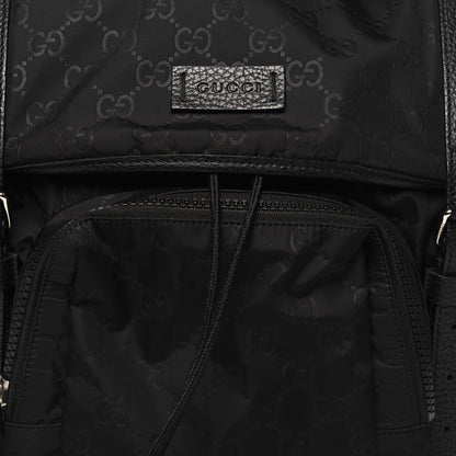 Gucci Nylon Monogram Medium Light Double Buckle Backpack Black 8 of 10
