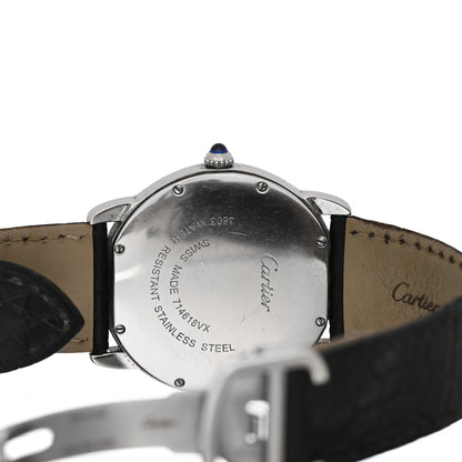 Cartier Stainless Steel Alligator 36mm Ronde Solo Quartz Watch 4 of 5
