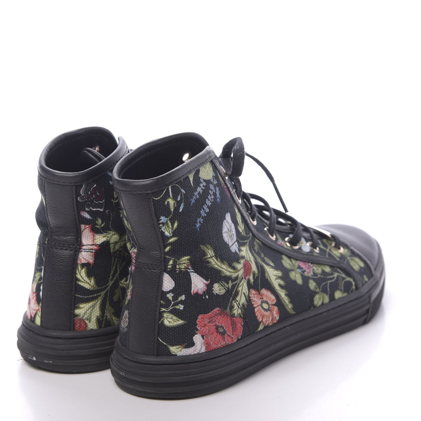 Canvas Flora Knight High Top Sneakers 36.5 Black