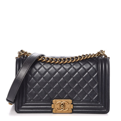 Chanel Lambskin Quilted Medium Boy Flap Dark Navy 1 of 18