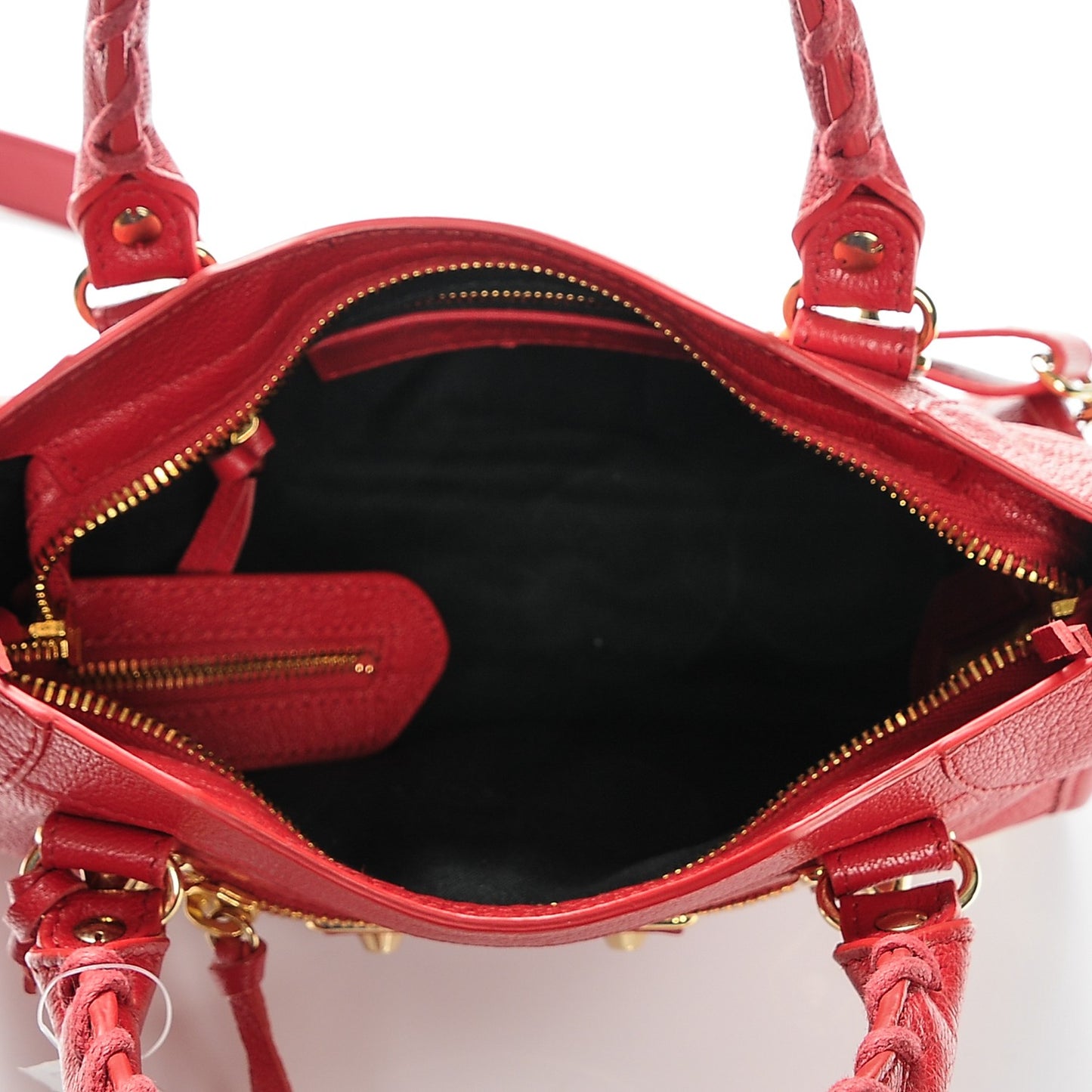 Chevre Gold Metallic Edge Hardware Mini City Rouge Grenade