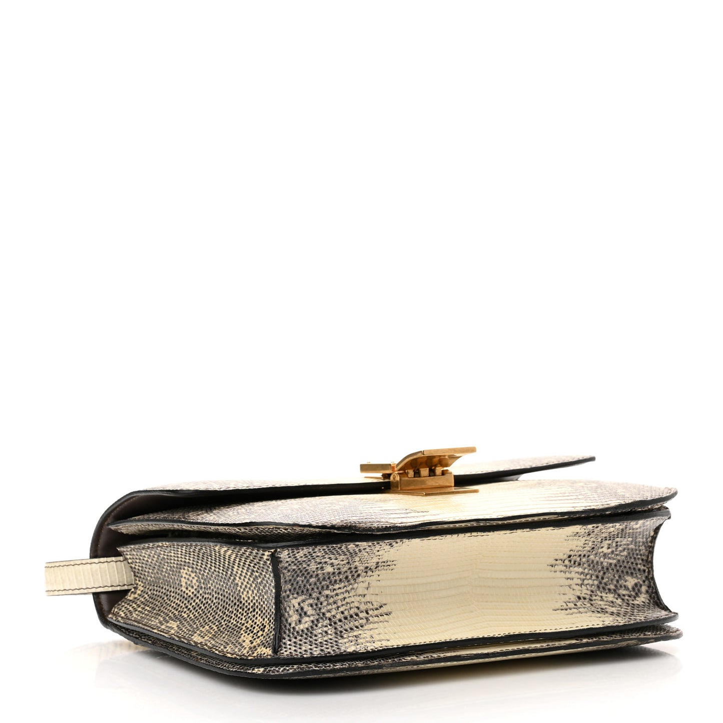 Lizard Medium Classic Box Flap Bag Natural