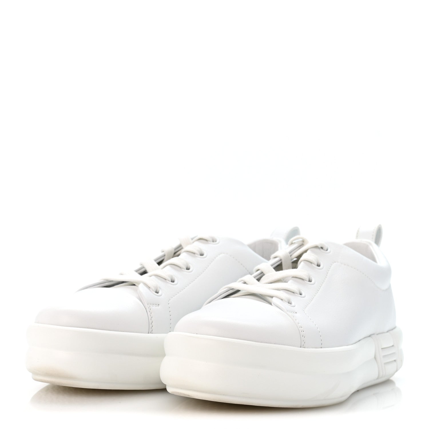 Hermes Calfskin Womens Happy Sneakers 38 White 4 of 10