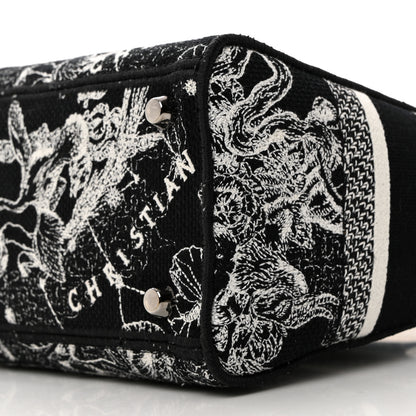 Christian Dior Canvas Embroidered Zodiac Toile De Jouy Medium Lady D-Lite Black 10 of 10