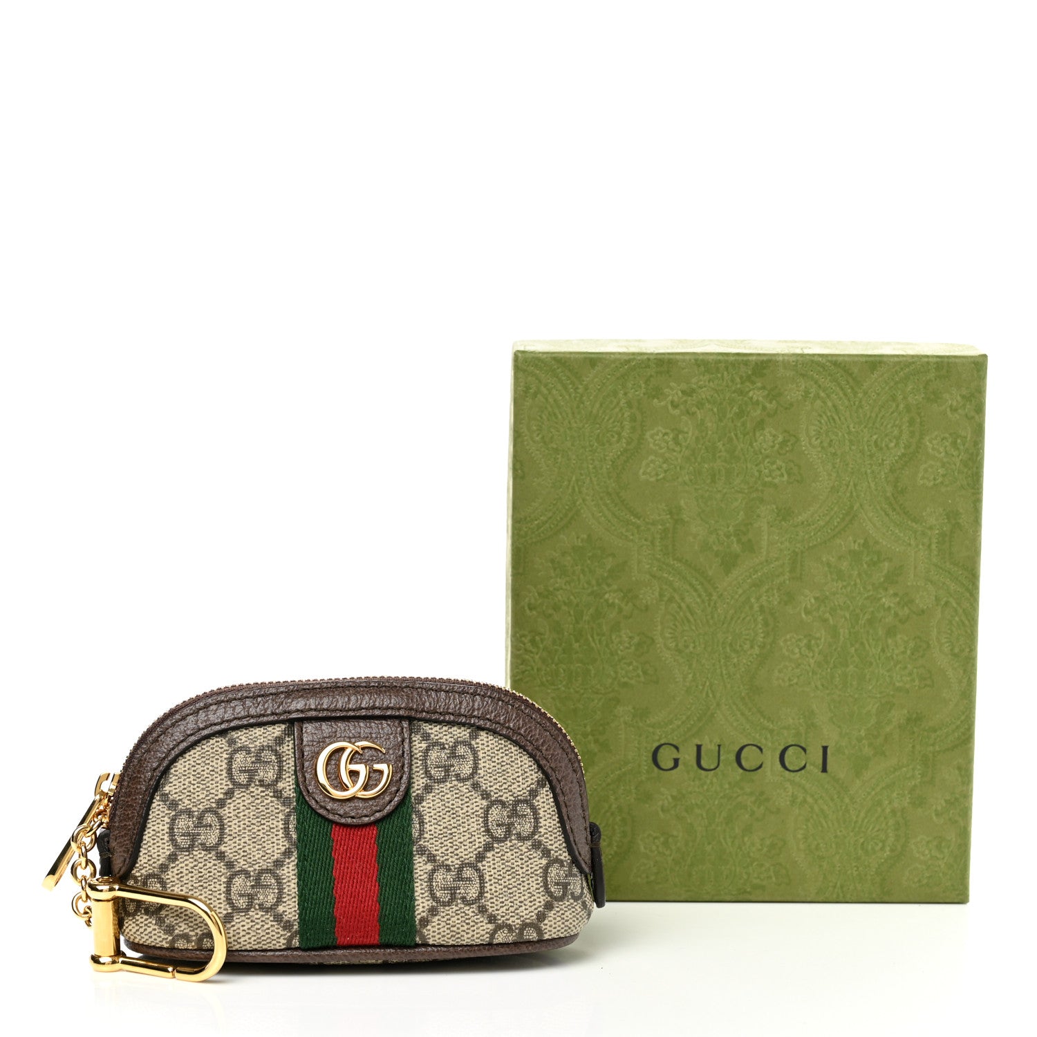 Gucci GG Supreme Monogram Web Ophidia Dome Key Pouch Beige New Acero 8 of 8
