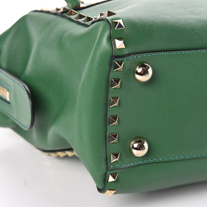 Valentino Garavani VALENTINO Vitello Rockstud Top Handle Satchel Pop Green 5 of 13