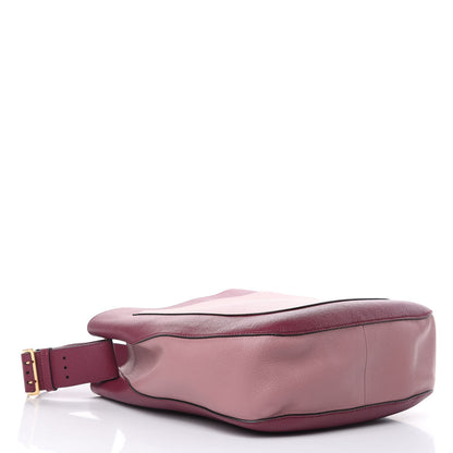 Burberry Soft Grain Calfskin Bi-Color Small Elmstone Hobo Dark Plum Dusty Pink 4 of 13