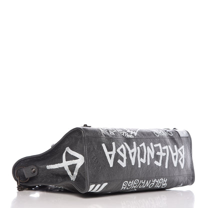 Balenciaga Agneau Arena Graffiti All Over Classic Hardware City Gris Fossile White 4 of 8
