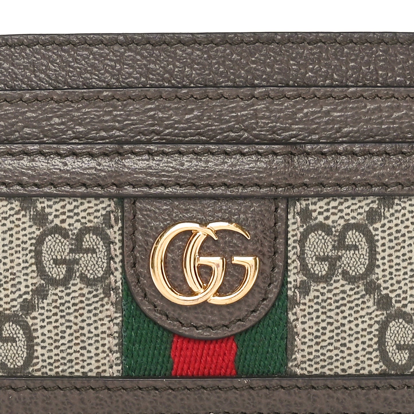 GG Supreme Monogram Ophidia Card Holder Brown