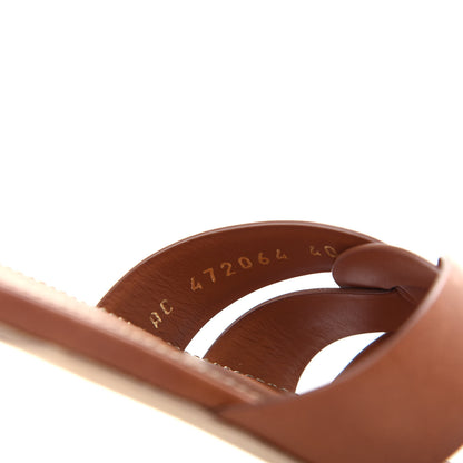 Saint Laurent Calfskin Tribute 05 Slide Sandals 40 Ambra 10 of 11
