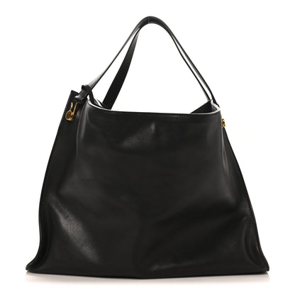 The Row Polished Saddle Calfskin Alexia Bag Black 1 of 10