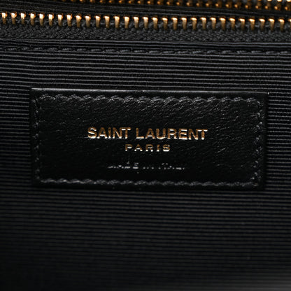Saint Laurent Grain De Poudre Textured Mixed Matelasse Large Triquilt Monogram Satchel Black 6 of 10