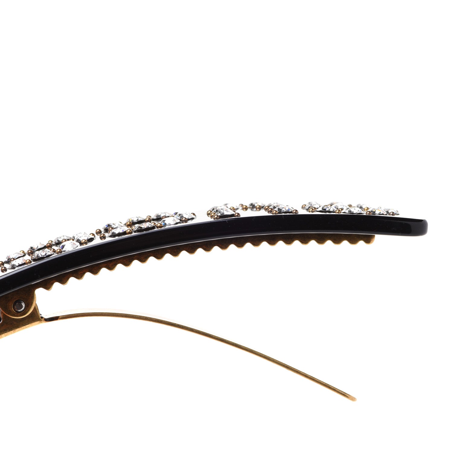 Gucci Resin Crystal Single Hair Barrette Black 3 of 4