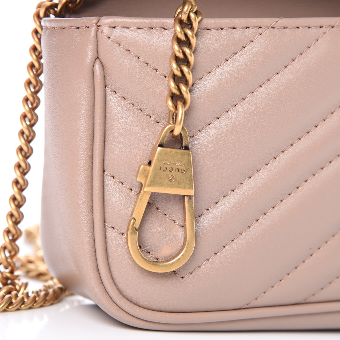 Calfskin Matelasse Super Mini GG Marmont Shoulder Bag Porcelain Rose