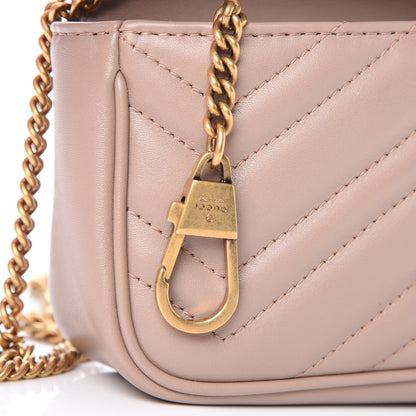 Gucci Calfskin Matelasse Super Mini GG Marmont Shoulder Bag Porcelain Rose 8 of 9