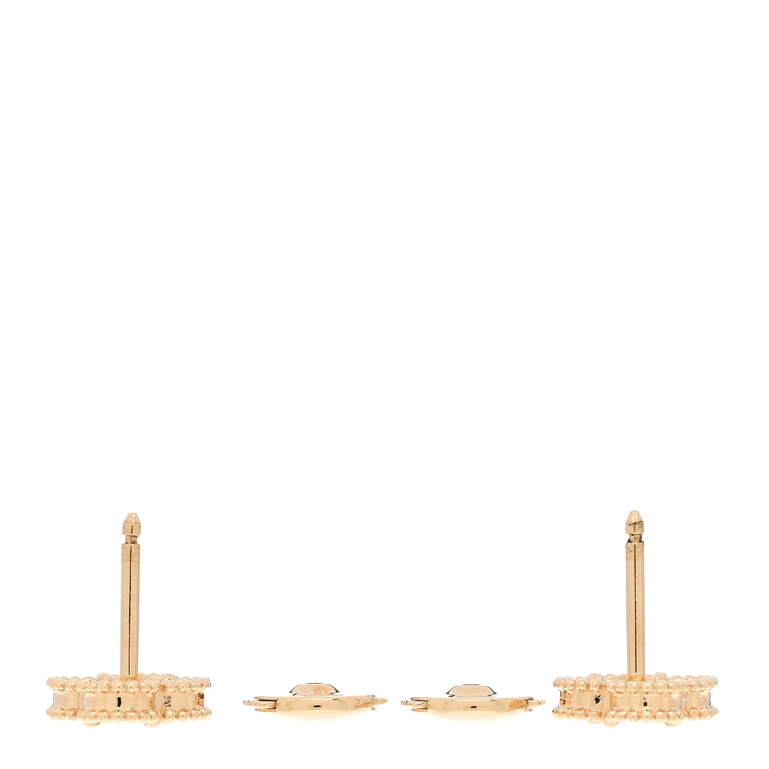 Van Cleef & Arpels 18K Yellow Gold Black Onyx Sweet Alhambra Earrings 3 of 5