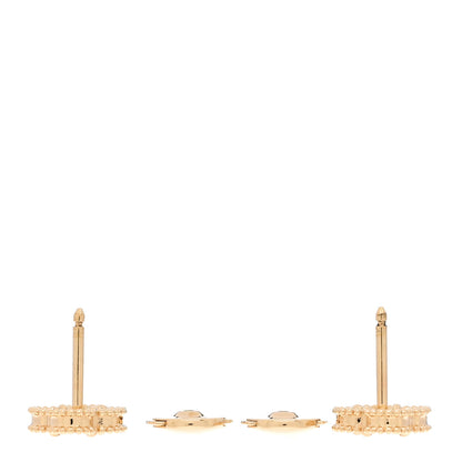 Van Cleef & Arpels 18K Yellow Gold Black Onyx Sweet Alhambra Earrings 3 of 5