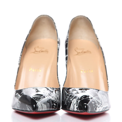 Christian Louboutin Patent Nicograf Pigalle Follies 100 Pumps 38 Black White 2 of 10