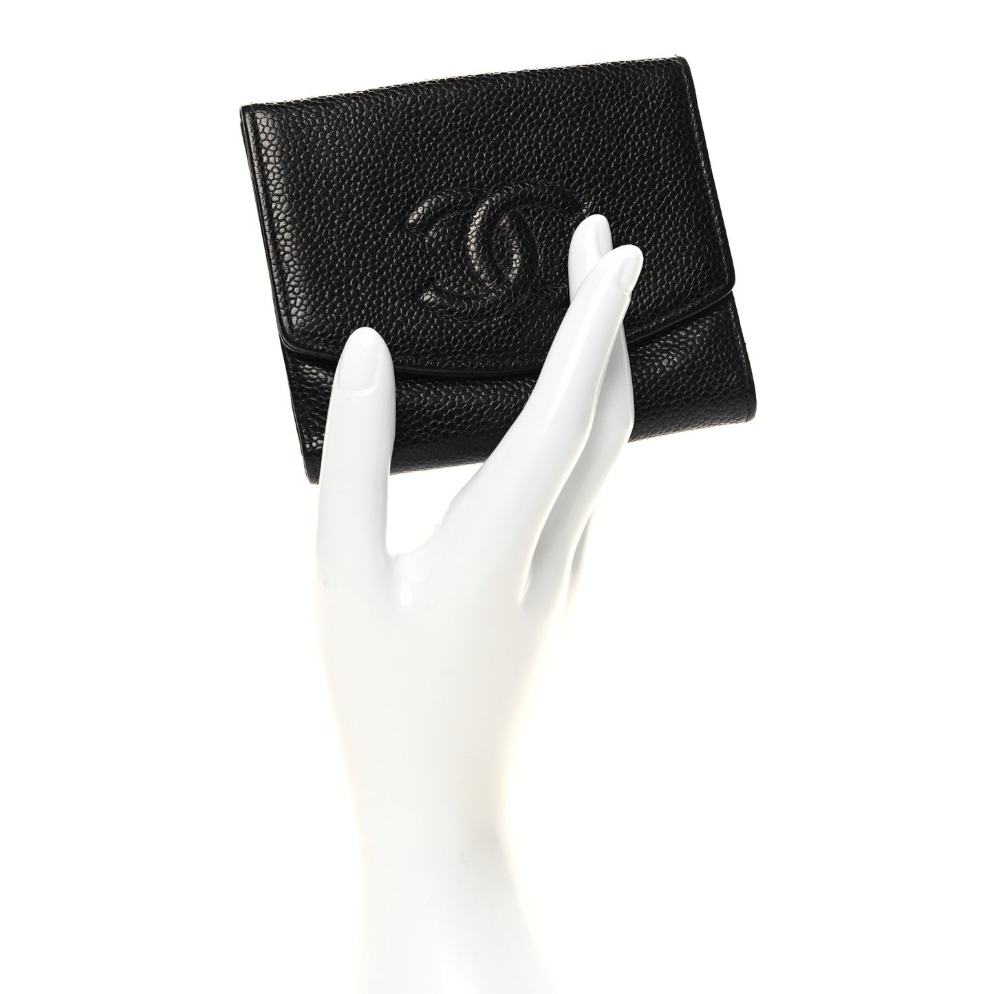 Caviar Timeless CC Compact French Wallet Black
