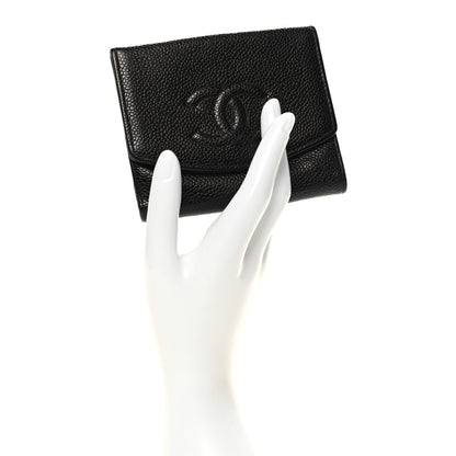 Chanel Caviar Timeless CC Compact French Wallet Black 2 of 10