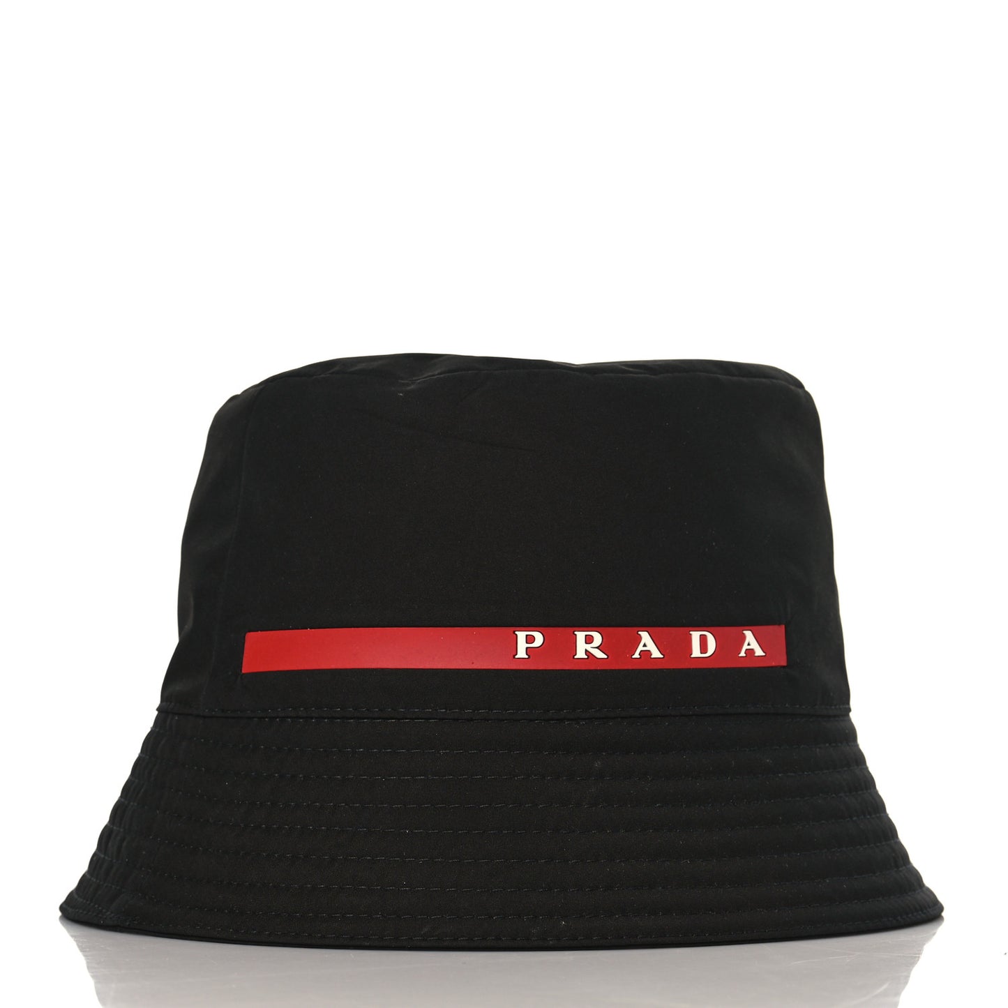 Technical Nylon Linea Rossa Bucket Hat M Black