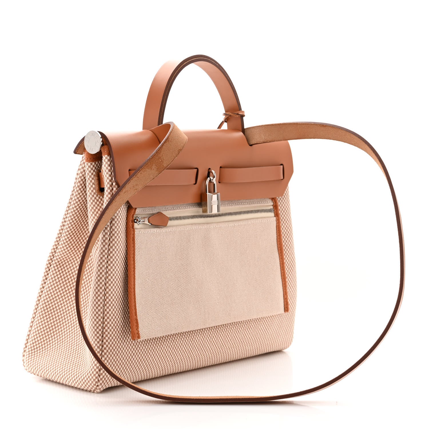 Hermes Vache Hunter Criss Viking Herbag Zip Retourne 31 PM Ecru Beige Naturel 4 of 13