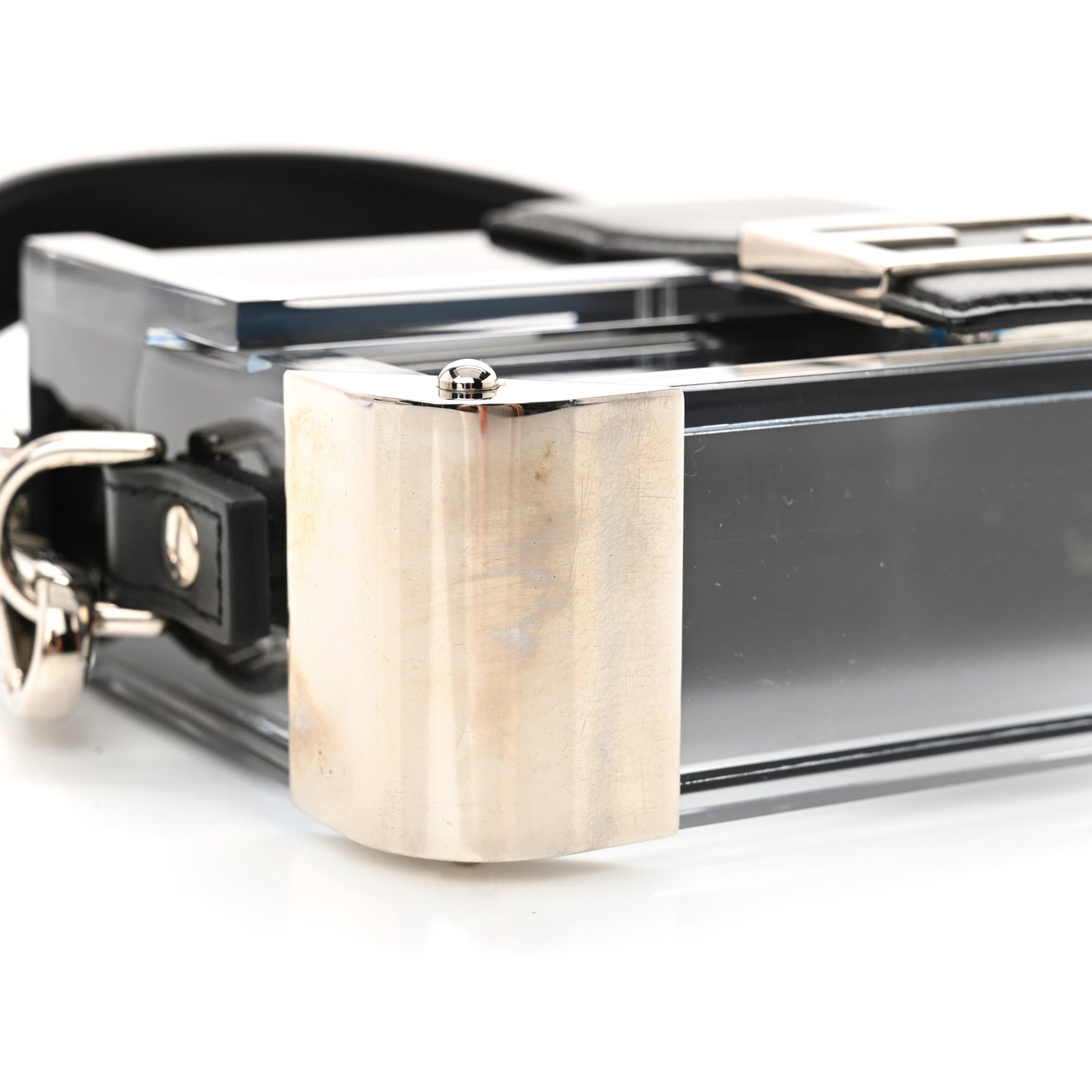 Plexiglass Vitello Mini Baguette Trunk Black Transparent