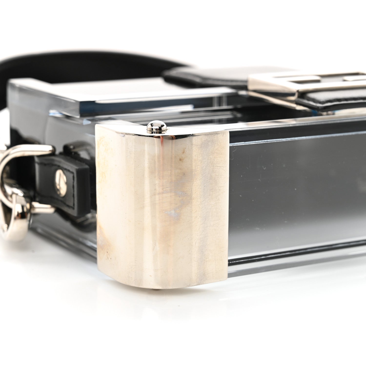Fendi Plexiglass Vitello Mini Baguette Trunk Black Transparent 8 of 11