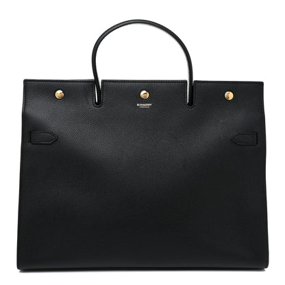 Burberry Grainy Calfskin Large Title Bag Black 1 of 18