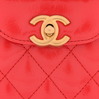 Chanel Shiny Aged Calfskin Quilted Nano Kelly Shopper Red 11 of 12
