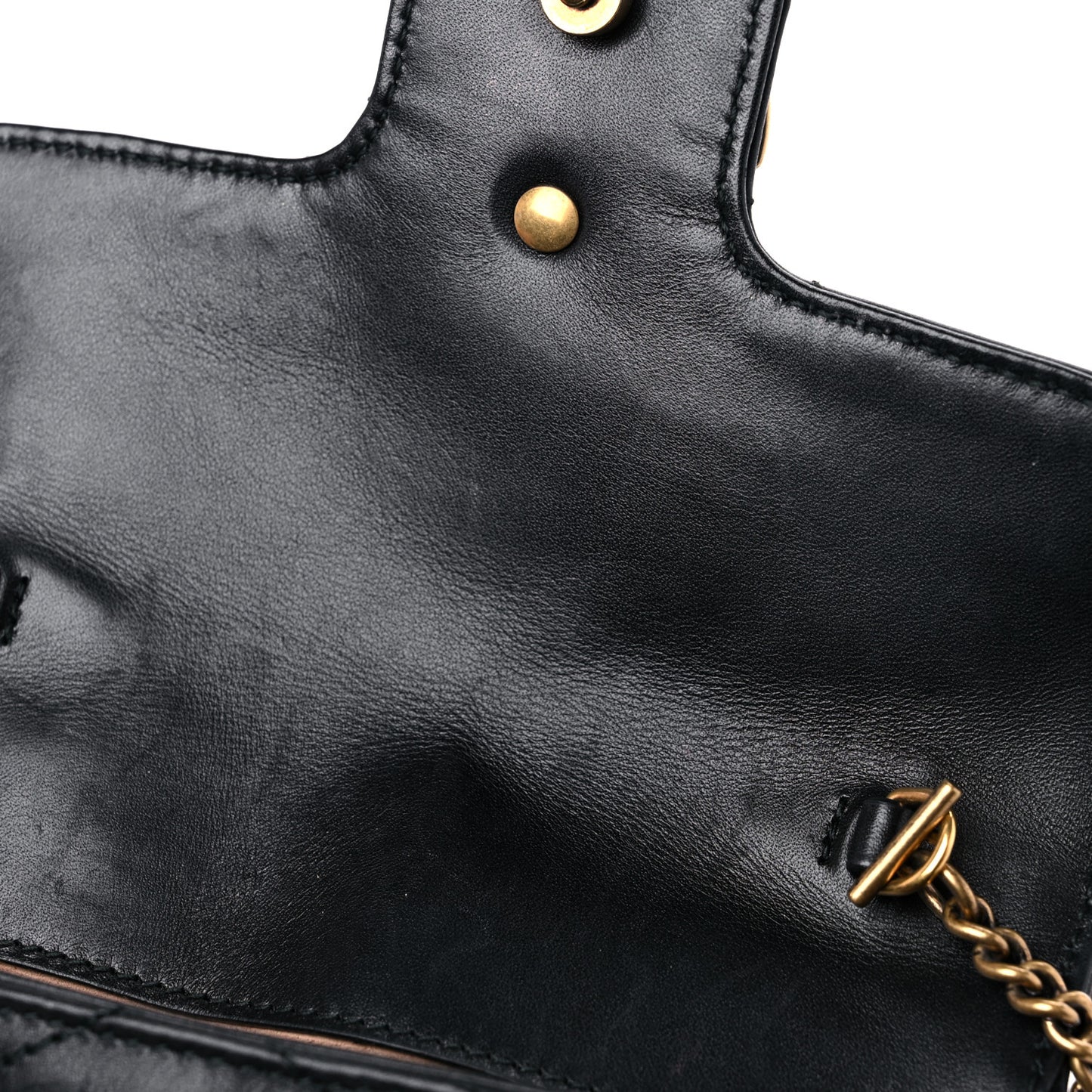 Calfskin Matelasse Super Mini GG Marmont Shoulder Bag Black