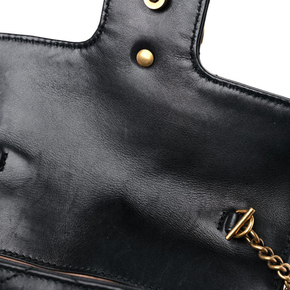 Gucci Calfskin Matelasse Super Mini GG Marmont Shoulder Bag Black 12 of 13