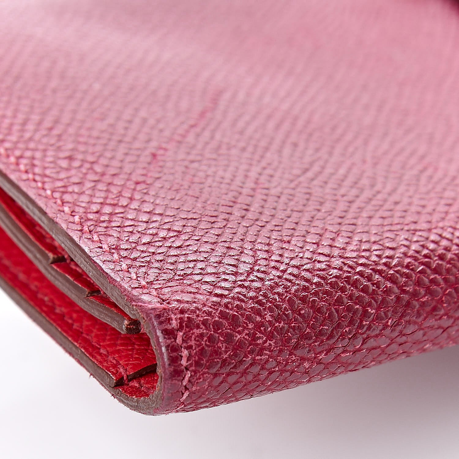 Hermes Epsom Bi-Color Bearn Wallet Rubis Rouge Pivoine 10 of 11